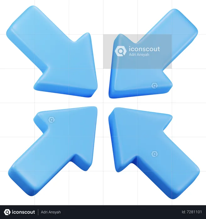 Minimize Arrow  3D Icon