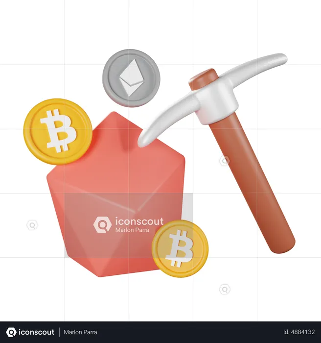 Mining Cryptocurrencies  3D Icon