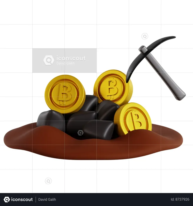 Mining Digital Gold  3D Icon
