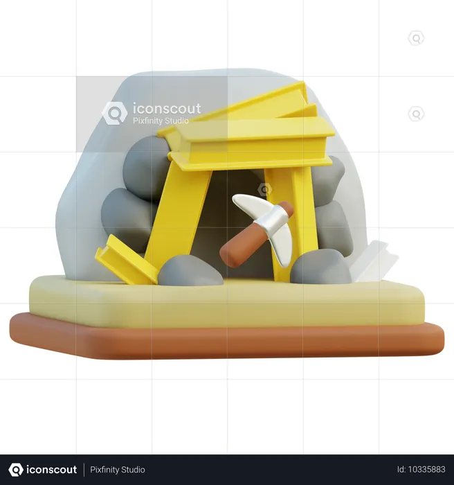 광산 재해  3D Icon