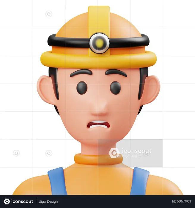Mining Worker  3D Icon