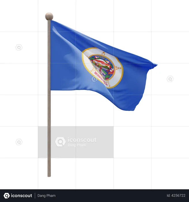 Minnesota Flagpole Flag 3D Flag
