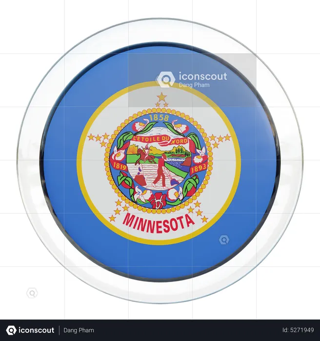 Minnesota Round Flag Flag 3D Icon