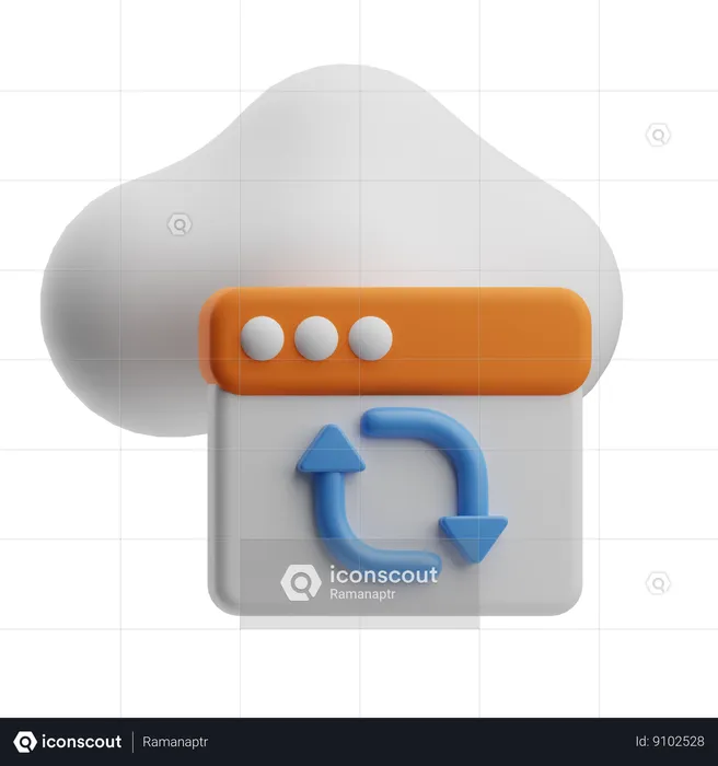 Mise à jour du cloud  3D Icon