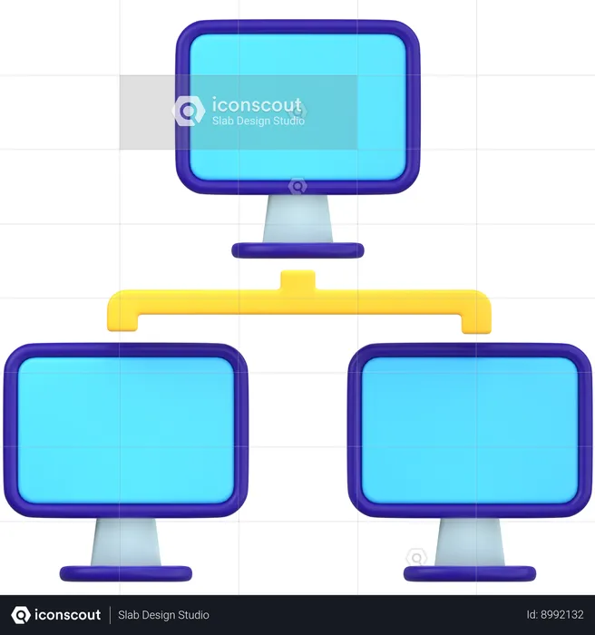 La mise en réseau  3D Icon