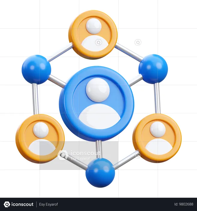 La mise en réseau  3D Icon