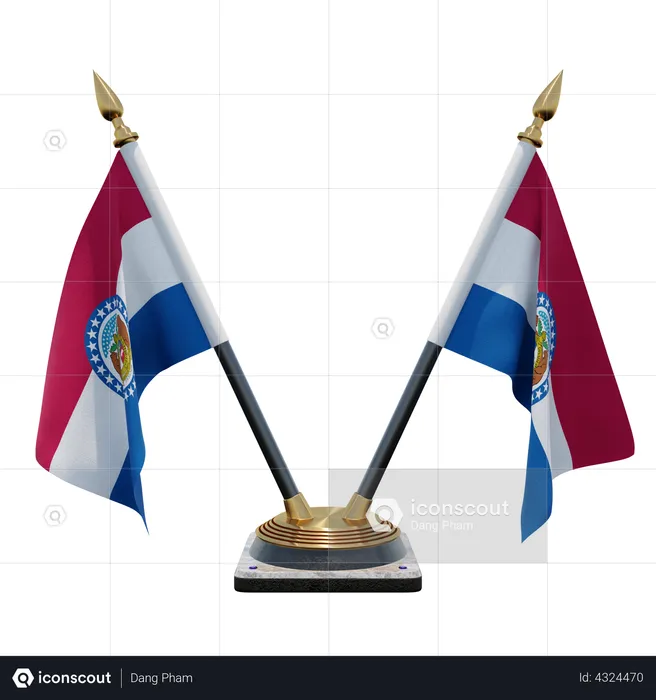 Soporte de bandera de escritorio doble missouri Flag 3D Flag