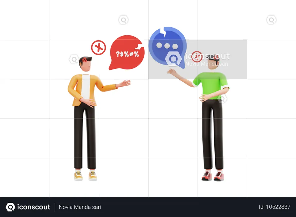 Misunderstanding And Confusion  3D Illustration