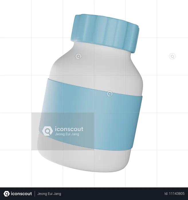 Mit Pillenflasche  3D Icon