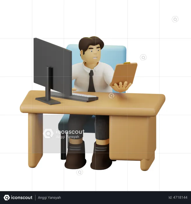 Mitarbeiter arbeiten  3D Illustration