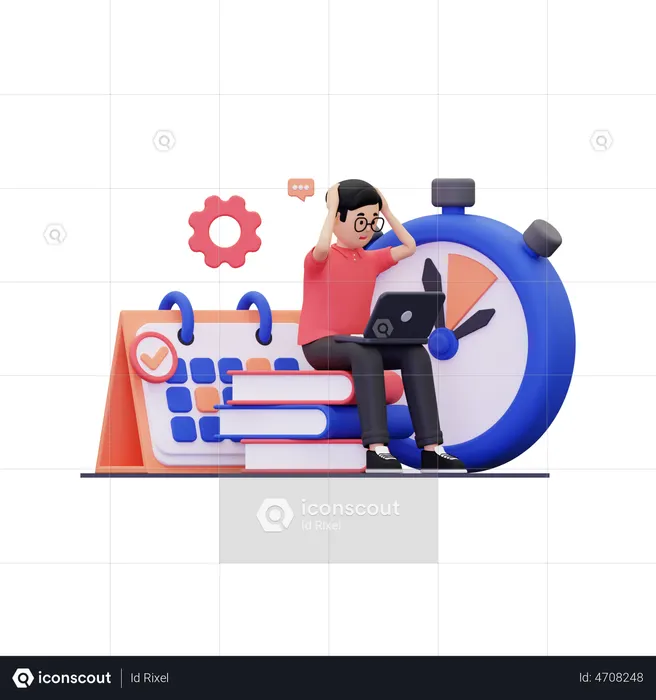 Mitarbeiter geraten wegen knapper Fristen in Panik  3D Icon