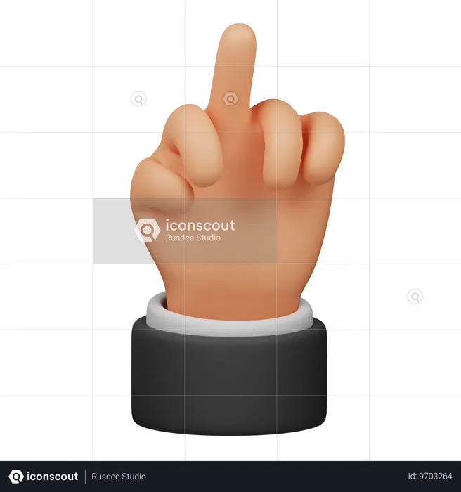 Mittelfinger Hand  3D Icon