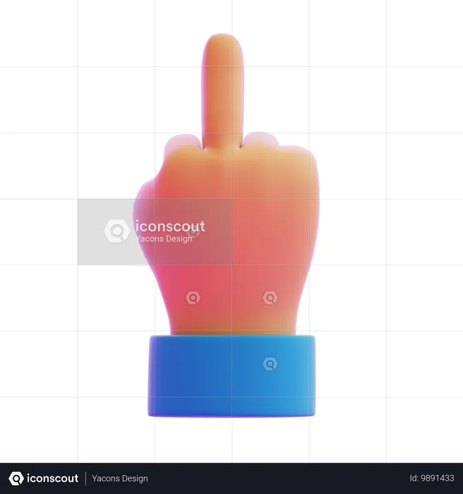 Geste mit dem Mittelfinger  3D Icon