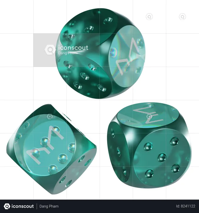 Mkr Glass Dice Crypto  3D Icon