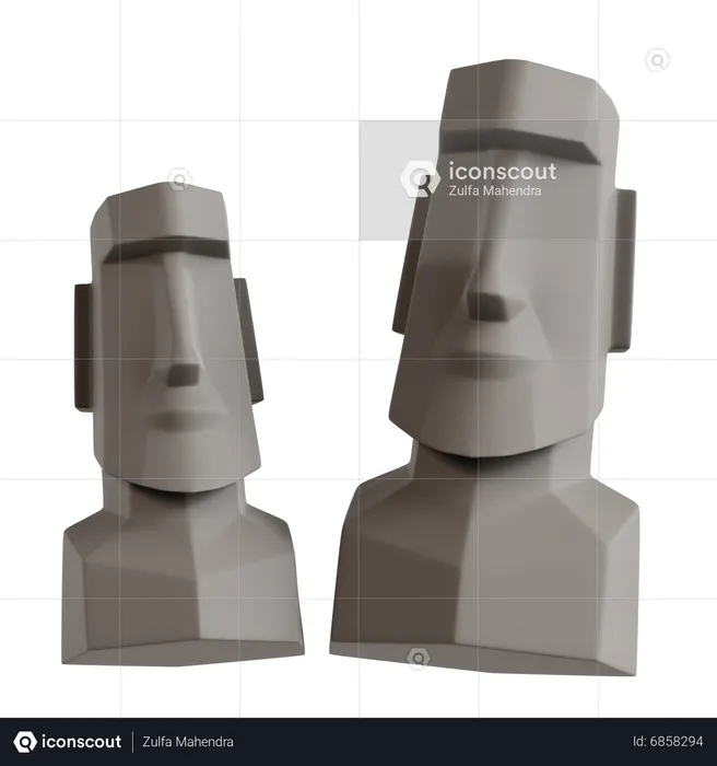 Moai Stone  3D Icon