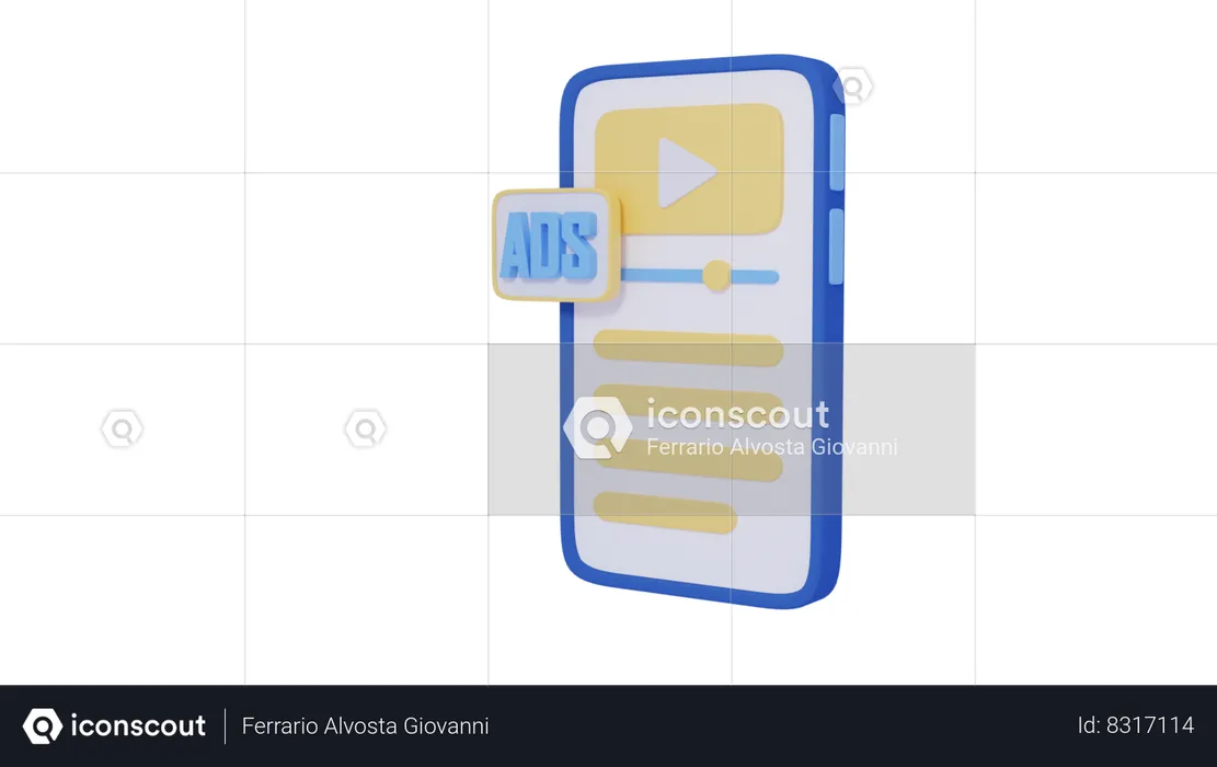 Mobile Ads  3D Icon