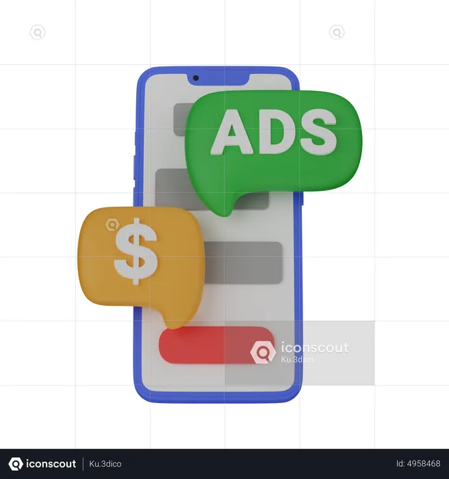 Mobile ads  3D Icon