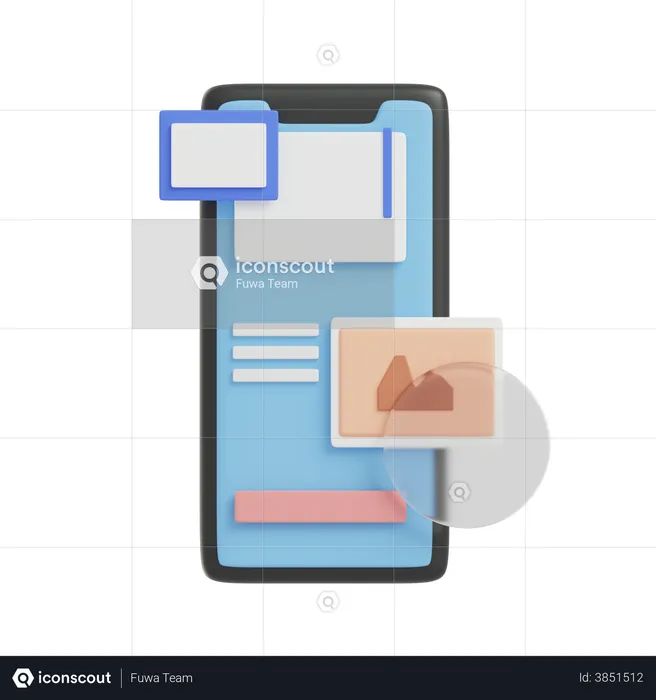 Mobile App  3D Illustration