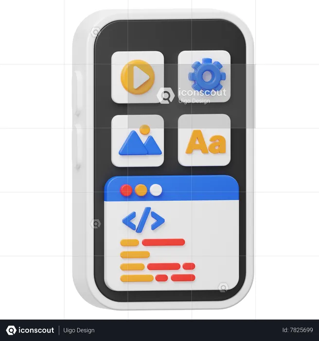 Mobile App Programming  3D Icon