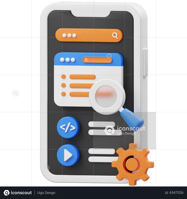 Mobile App Testing  3D Icon
