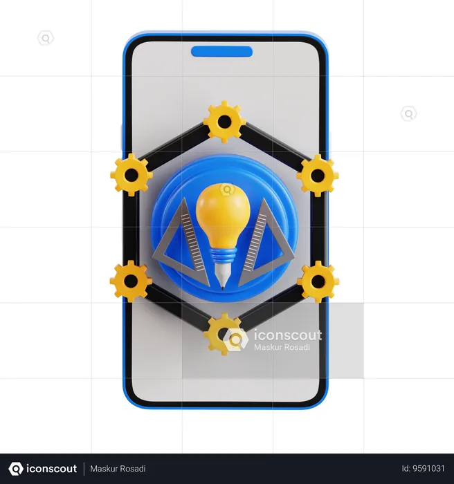 Mobile Application Design  3D Icon