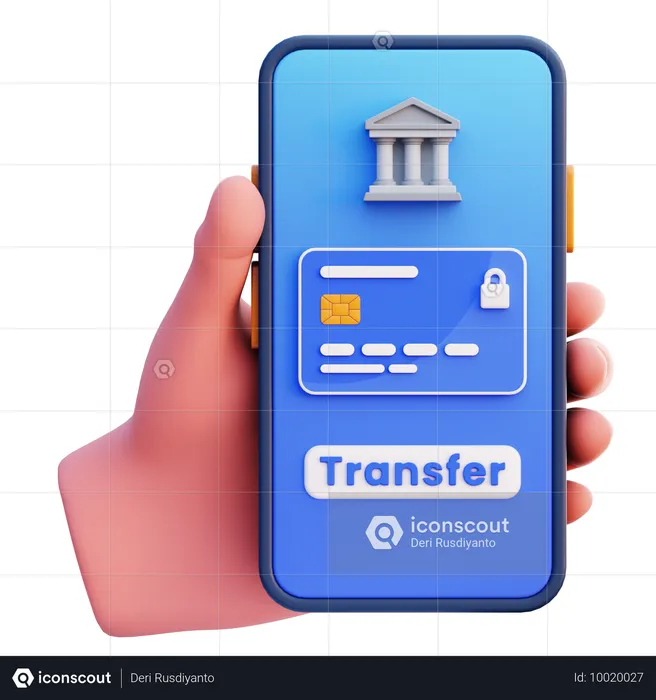 Mobile Bank Transfer  3D Icon