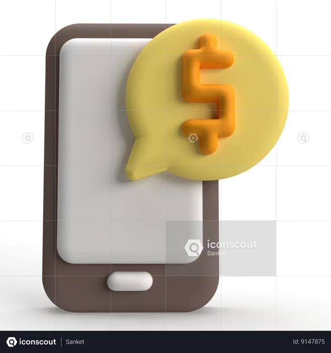 Mobile Banking  3D Icon