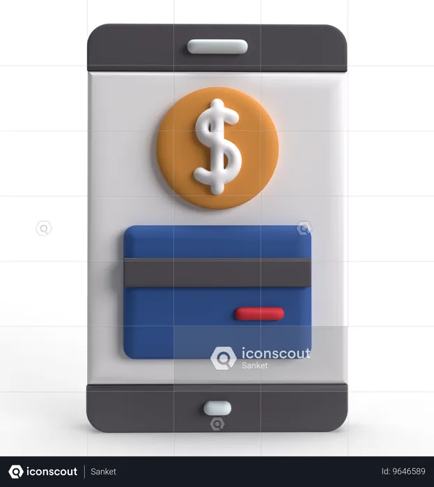 Mobile Banking  3D Icon