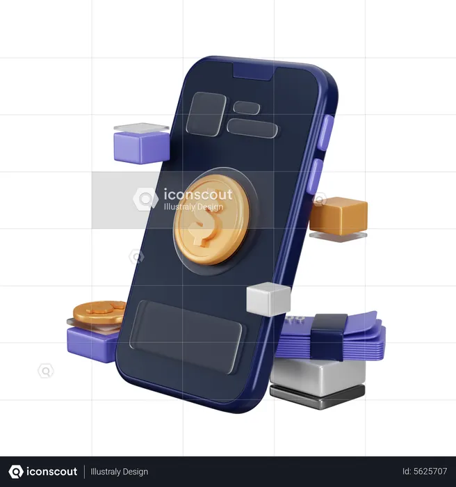 Mobile Banking  3D Icon