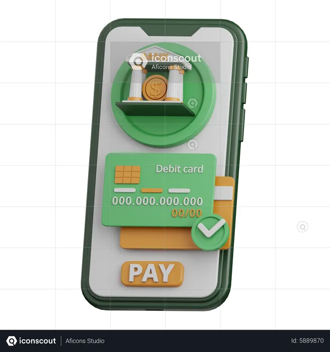 Mobile Banking  3D Icon