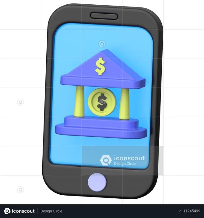 Mobile Banking  3D Icon