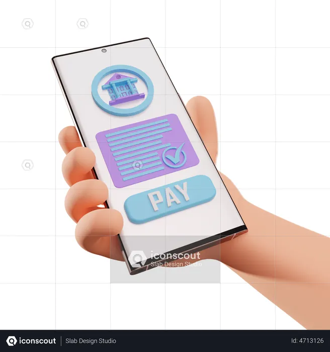 Mobile Banking  3D Illustration