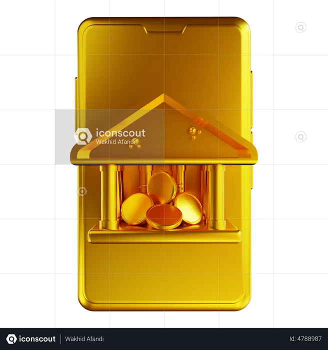 Mobile Banking  3D Illustration