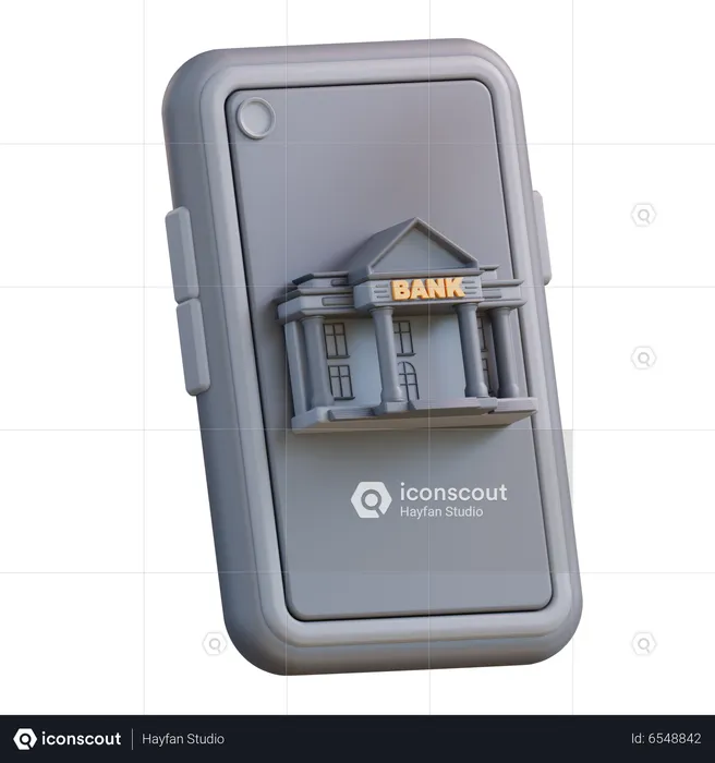 Mobile Banking  3D Icon