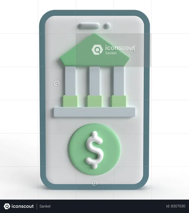 Mobile Banking  3D Icon