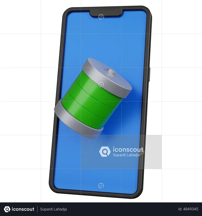 Mobile Battery Full  3D Icon