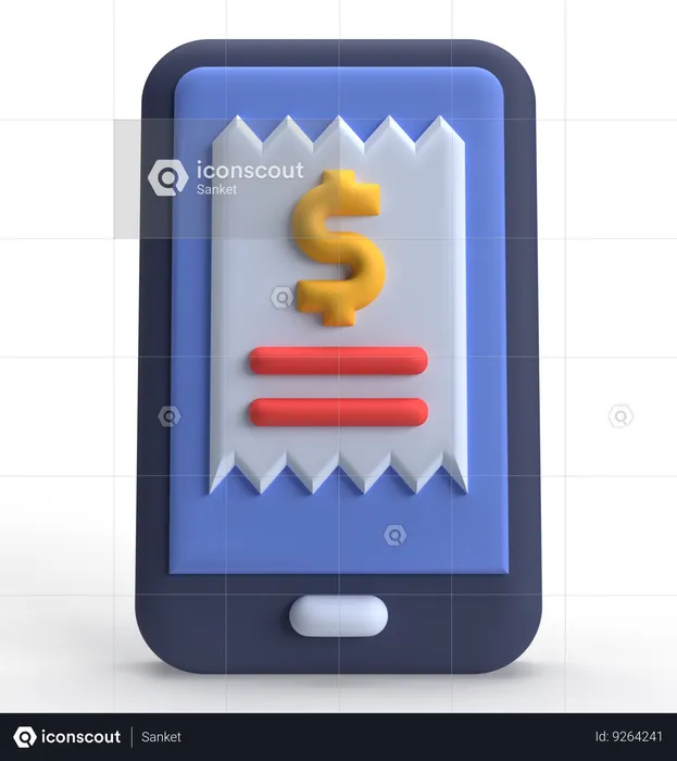 Mobile Bill  3D Icon