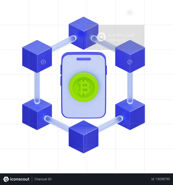 Mobile Blockchain Node  3D Icon