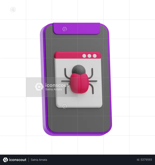 Mobile Bug  3D Icon
