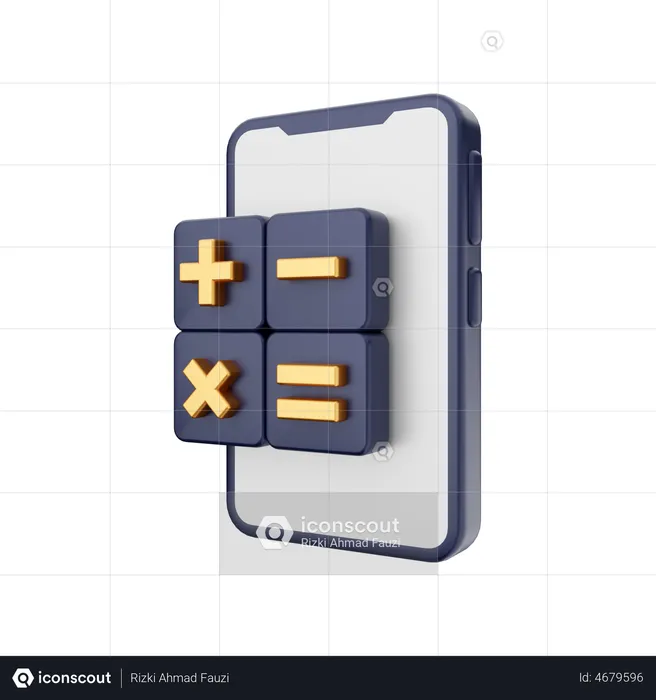 Mobile Calculator  3D Illustration