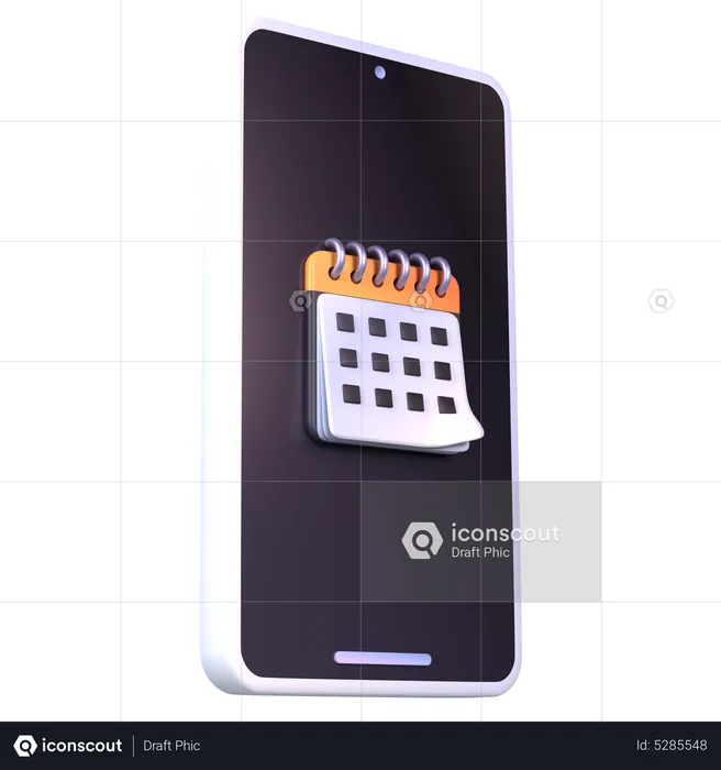 Mobile Calendar  3D Icon