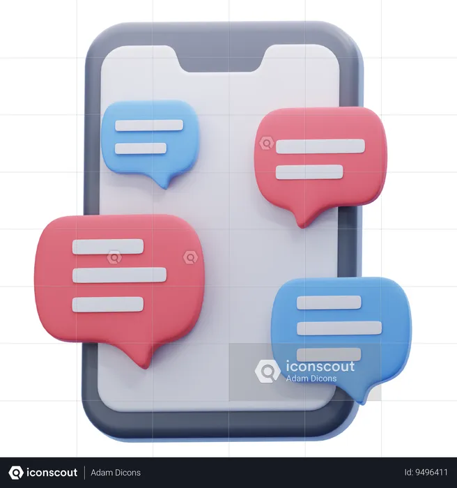 Mobile chat  3D Icon