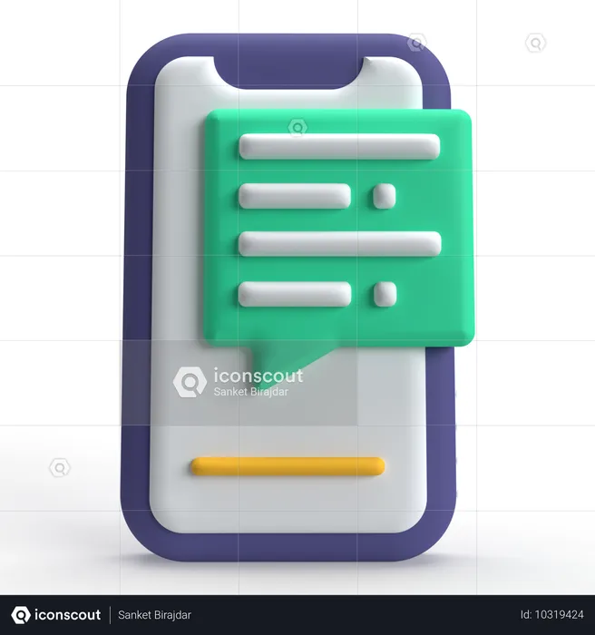 Mobile Chat  3D Icon