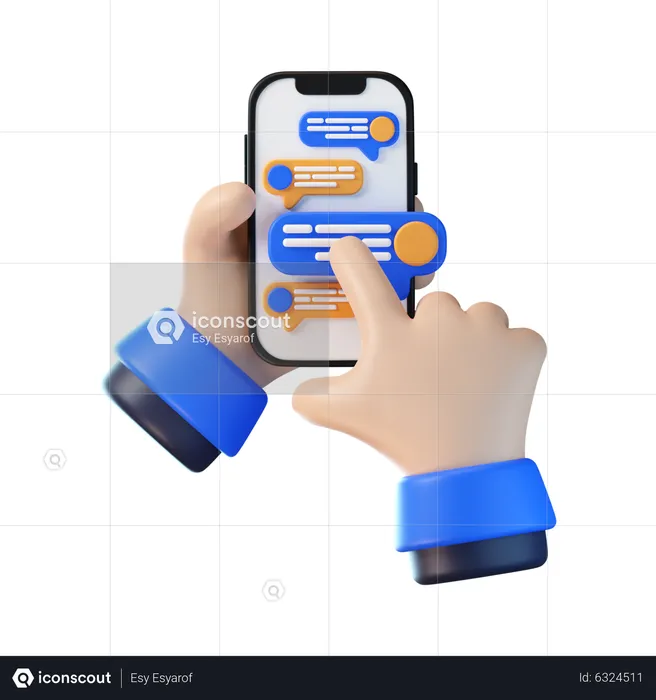 Mobile Chat  3D Icon