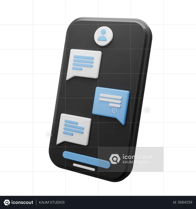 Mobile Chat  3D Illustration