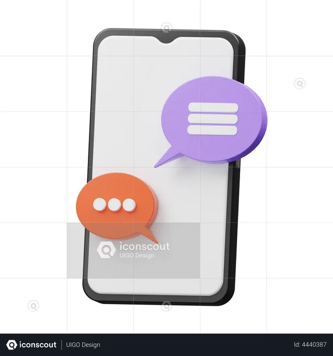 Mobile Chat  3D Illustration