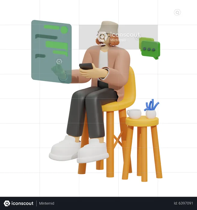 Mobile communication  3D Illustration