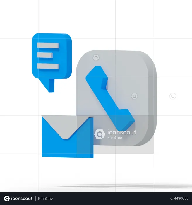 Mobile Communication App  3D Illustration