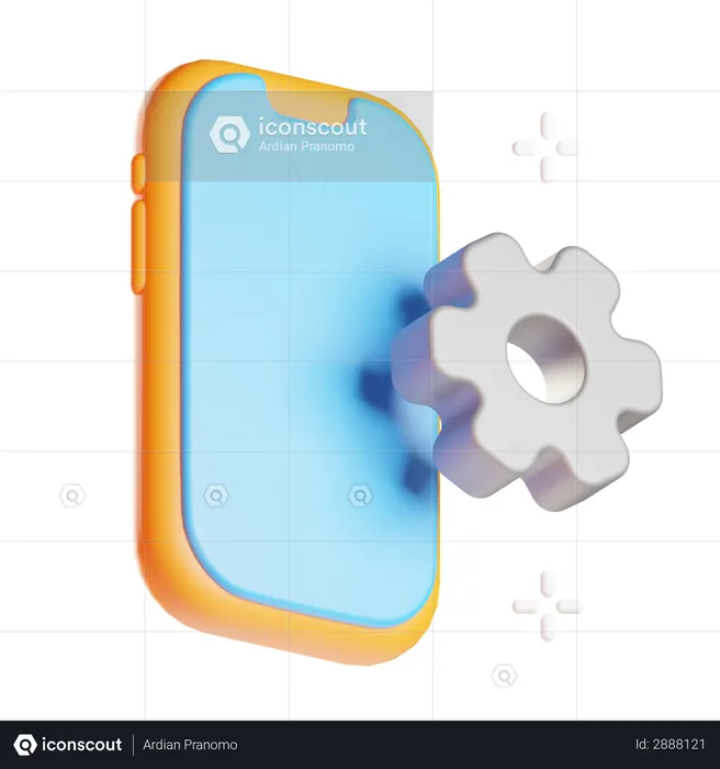 Mobile configuration  3D Icon