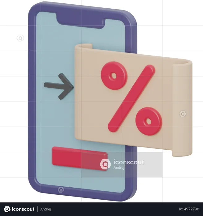 Mobile Coupon  3D Icon